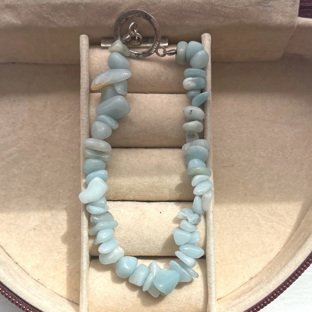Sterling Silver Amazonite Stretch Bracelet